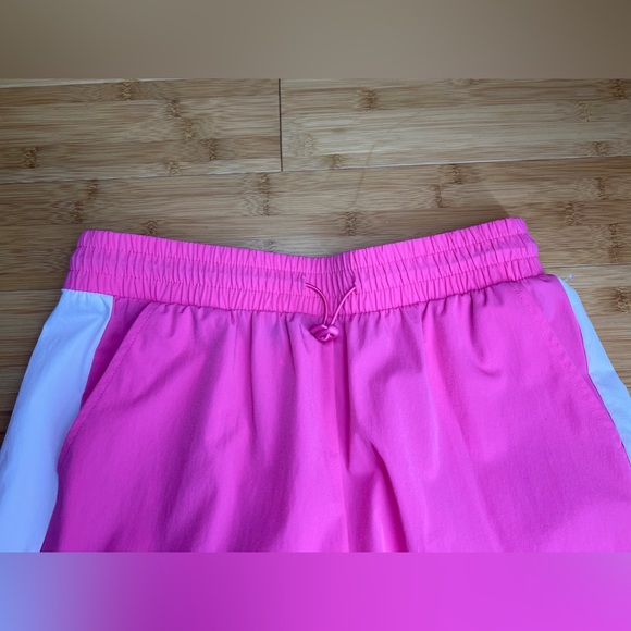 OTOS Activewear Womens Barbie Pink stripe Nylon W/Drawstring Ankle pants|Size:L - Picture 14 of 15